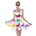 Colorful Horse Background Wallpaper Skater Dress View1