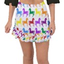 Colorful Horse Background Wallpaper Fishtail Mini Chiffon Skirt View1