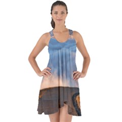 Landscape Sky Clouds Mountain Road Show Some Back Chiffon Dress by Sarkoni