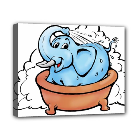 Elephant Bad Shower Canvas 10  X 8  (stretched) by Amaryn4rt