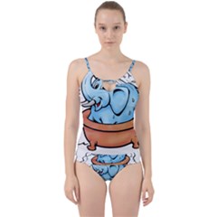 Elephant Bad Shower Cut Out Top Tankini Set by Amaryn4rt