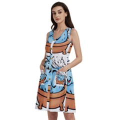 Elephant Bad Shower Sleeveless Dress With Pocket by Amaryn4rt