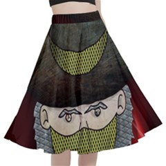 Illustration Drawing Vector Color A-line Full Circle Midi Skirt With Pocket by Amaryn4rt