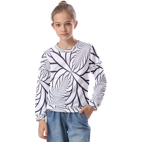 Fractal Symmetry Pattern Network Kids  Long Sleeve T-shirt With Frill  by Amaryn4rt