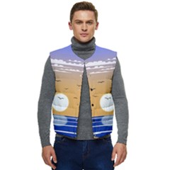 Vector Graphic Clipart Mountains Men s Button Up Puffer Vest	 by Sarkoni