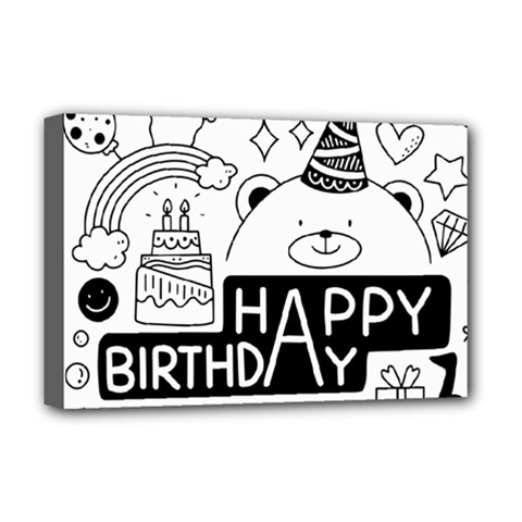 Happy Birthday Celebration Party Deluxe Canvas 18  X 12  (stretched) by Sarkoni