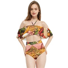 Fruit Snack Diet Bio Food Healthy Halter Flowy Bikini Set  by Sarkoni