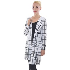 Structure Pattern Network Hooded Pocket Cardigan by Amaryn4rt