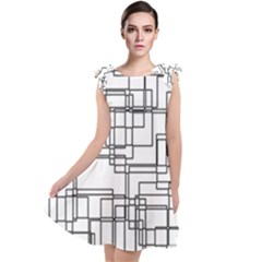 Structure Pattern Network Tie Up Tunic Dress by Amaryn4rt