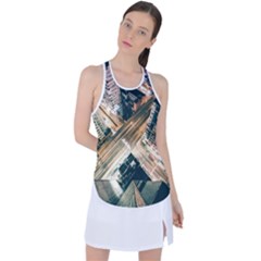 Architecture Buildings City Racer Back Mesh Tank Top by Amaryn4rt