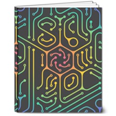 Circuit Hexagonal Geometric Pattern Background Pattern 8  X 10  Softcover Notebook by Vaneshop