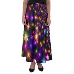 Star Colorful Christmas Abstract Flared Maxi Skirt by Dutashop