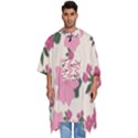 Floral Vintage Flowers Men s Hooded Rain Ponchos View1