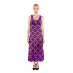 Pattern Texture Geometric Patterns Purple Sleeveless Maxi Dress by Dutashop