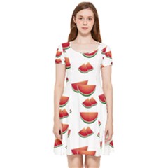 Summer Watermelon Pattern Inside Out Cap Sleeve Dress by Dutashop