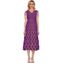 Pattern Texture Geometric Patterns Purple V-Neck Drawstring Shoulder Sleeveless Maxi Dress View1