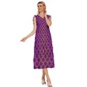 Pattern Texture Geometric Patterns Purple V-Neck Drawstring Shoulder Sleeveless Maxi Dress View3