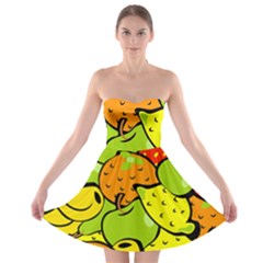 Fruit Food Wallpaper Strapless Bra Top Dress by Dutashop