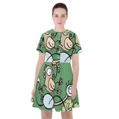 Ostrich Jungle Monkey Plants Sailor Dress by Bajindul