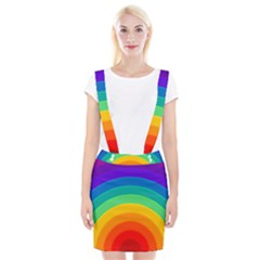 Rainbow Background Colorful Braces Suspender Skirt by Bajindul