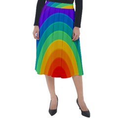 Rainbow Background Colorful Classic Velour Midi Skirt  by Bajindul