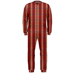 Pattern Background Red Stripes Onepiece Jumpsuit (men) by Amaryn4rt