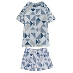 Geometric Triangle Modern Mosaic Kids  Swim T-shirt And Shorts Set by Amaryn4rt