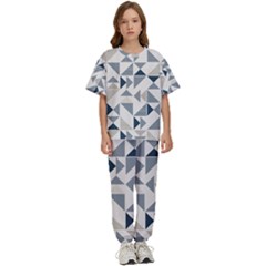 Geometric Triangle Modern Mosaic Kids  T-shirt And Pants Sports Set by Amaryn4rt