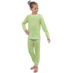 Aniseed Green Vintage Background Kids  Long Sleeve Set  by Amaryn4rt