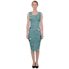 Raccoon Love Texture Seamless Sleeveless Pencil Dress by Ravend