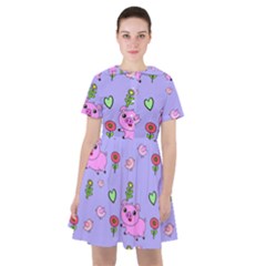 Flower Pink Pig Piggy Seamless Sailor Dress by Ravend