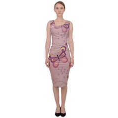 Butterfly Background Pattern Texture Sleeveless Pencil Dress by Ravend