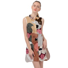 Dogs Pet Background Pack Terrier Sleeveless Shirt Dress by Ravend