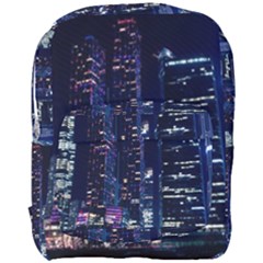 Black Building Lighted Under Clear Sky Full Print Backpack by Modalart