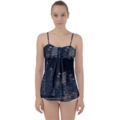 Time Lapse Photo Of City Babydoll Tankini Top by Modalart