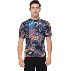 Aerial Photo Of Cityscape At Night Men s Short Sleeve Rash Guard by Modalart