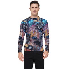 Aerial Photo Of Cityscape At Night Men s Long Sleeve Rash Guard by Modalart