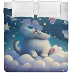 Cat On The Sky Duvet Cover Double Side (king Size) by 1212