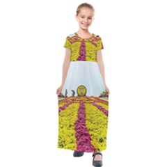 Beautiful Garden Kids  Short Sleeve Maxi Dress by 1212