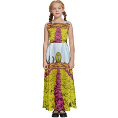 Beautiful Garden Kids  Satin Sleeveless Maxi Dress by 1212