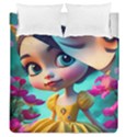 Beautiful flowers with cartoon Duvet Cover Double Side (Queen Size) View2