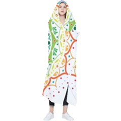 Mandala Pattern Rainbow Pride Wearable Blanket by Vaneshop