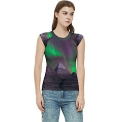 Fantasy Pyramid Mystic Space Aurora Women s Raglan Cap Sleeve T-shirt by Grandong