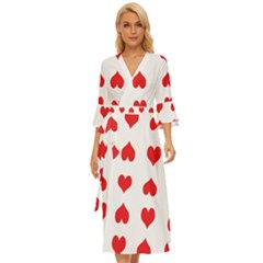 Heart Red Love Valentines Day Midsummer Wrap Dress by Bajindul