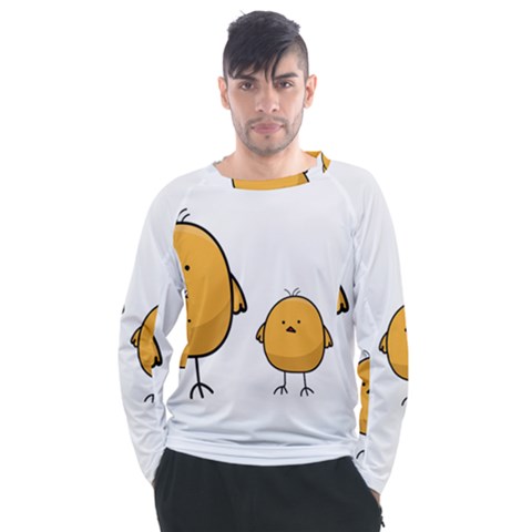 Chick Easter Cute Fun Spring Men s Long Sleeve Raglan T-shirt by Ndabl3x