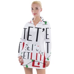 Let s Get Lit Christmas Jingle Bells Santa Claus Women s Long Sleeve Casual Dress by Ndabl3x