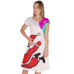 Nicholas Santa Claus Balloons Stars Classic Short Sleeve Dress by Ndabl3x