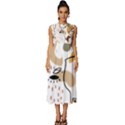 Abstract Bull Art Design Sleeveless Round Neck Midi Dress View1