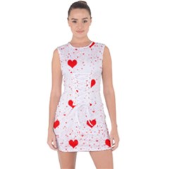 Hearts Romantic Love Valentines Lace Up Front Bodycon Dress by Ndabl3x