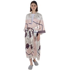 Stars Clouds Border Frame Maxi Satin Kimono by Grandong